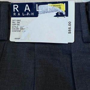 Ralph Lauren NWT Pleated Front Grey Dress Pants - Vintage